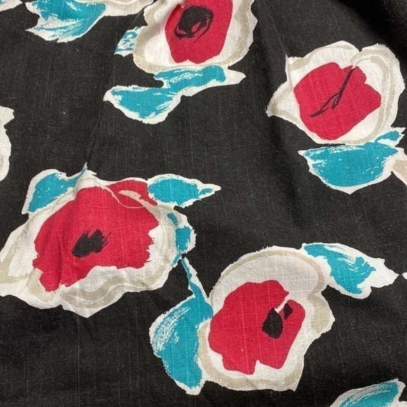 Vintage Cos Cob Retro 80s Abstract Floral Black Maxi Skirt Size 16 Waist 33"-35" - Picture 6 of 7